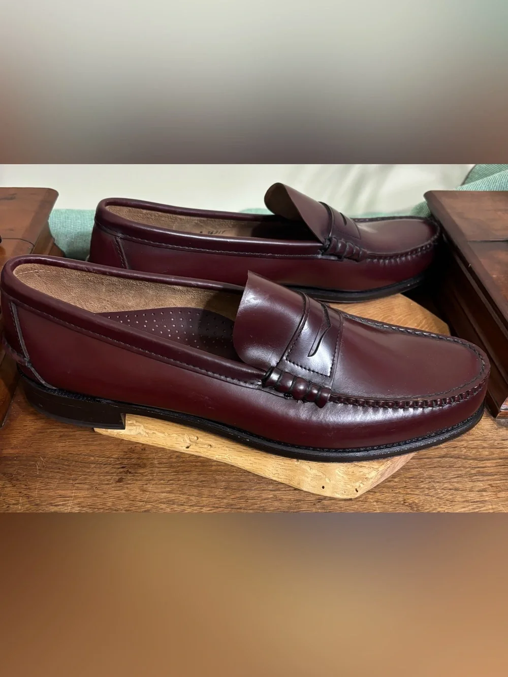 Sebago Classic Dan USA Handsewn Burgundy Leather Penny Loafers 15 B